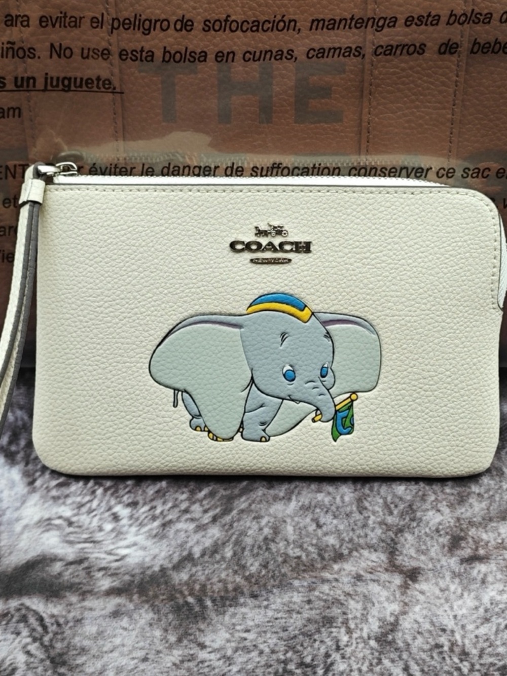 Coach Tan Interior Canvas Wristlet